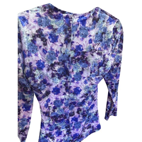 Isabel Marant Gubaia Floral Velvet Top Purple Size 42 Large New - Picture 15 of 16